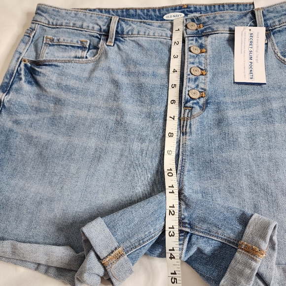Old Navy Denim Shorts High Rise Blue Secret Slim Pockets Size 18 NWT - Picture 6 of 10